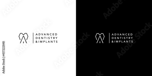 Modern and unique dental and dental implant logo design 2