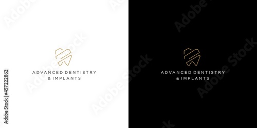 Modern and unique dental and dental implant logo design 3
