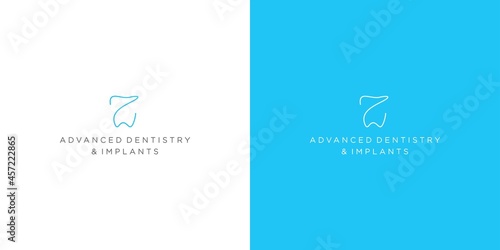 Modern and unique dental and dental implant logo design 4
