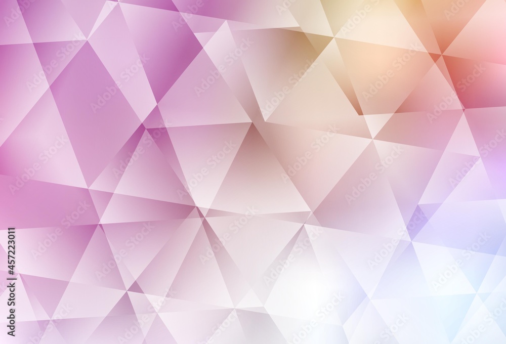 Fototapeta premium Light Pink, Yellow vector shining triangular background.