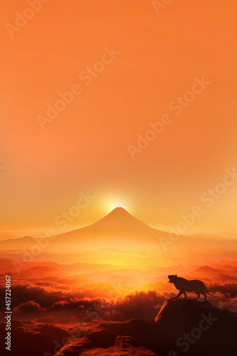 富士山の日の出と虎 © bigfoot