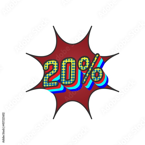 percentage discount sale 20 percent illustration vector suitable for shop market and etc.eps