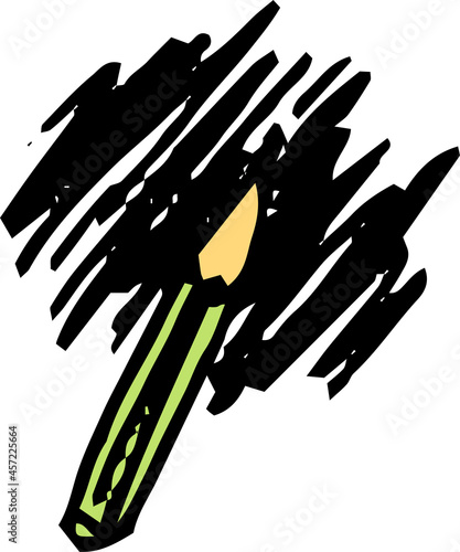 子供が描いた鉛筆のかわいい落書き 線を引く