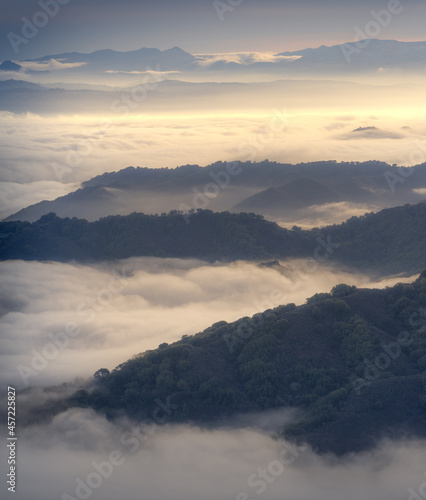 Fog in the hills of Silicon Valley, California photo