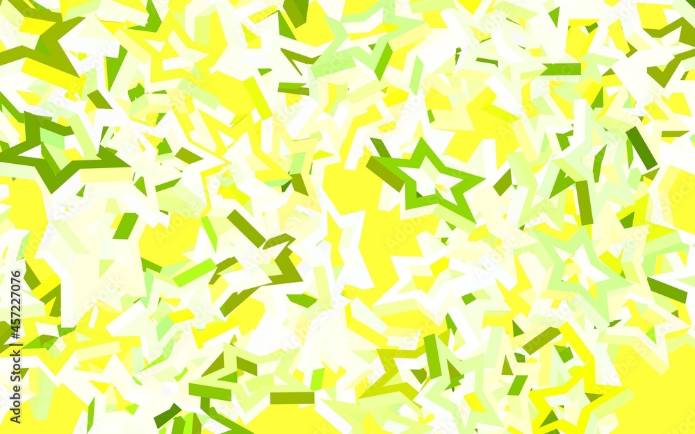 Light Green, Yellow vector pattern with christmas stars. Light Green, Yellow vector pattern with christmas stars.