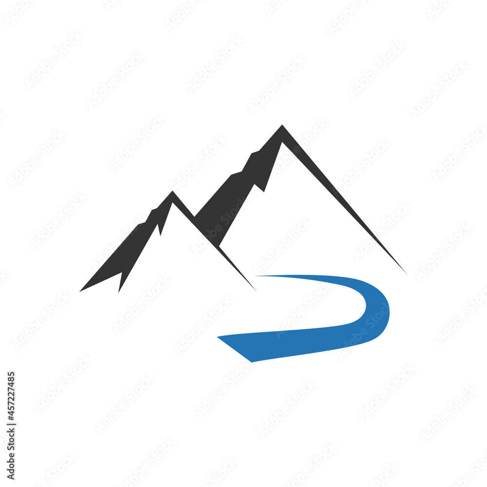 Mountain river icon design template illustration isolated Mountain river icon design template illustration isolated