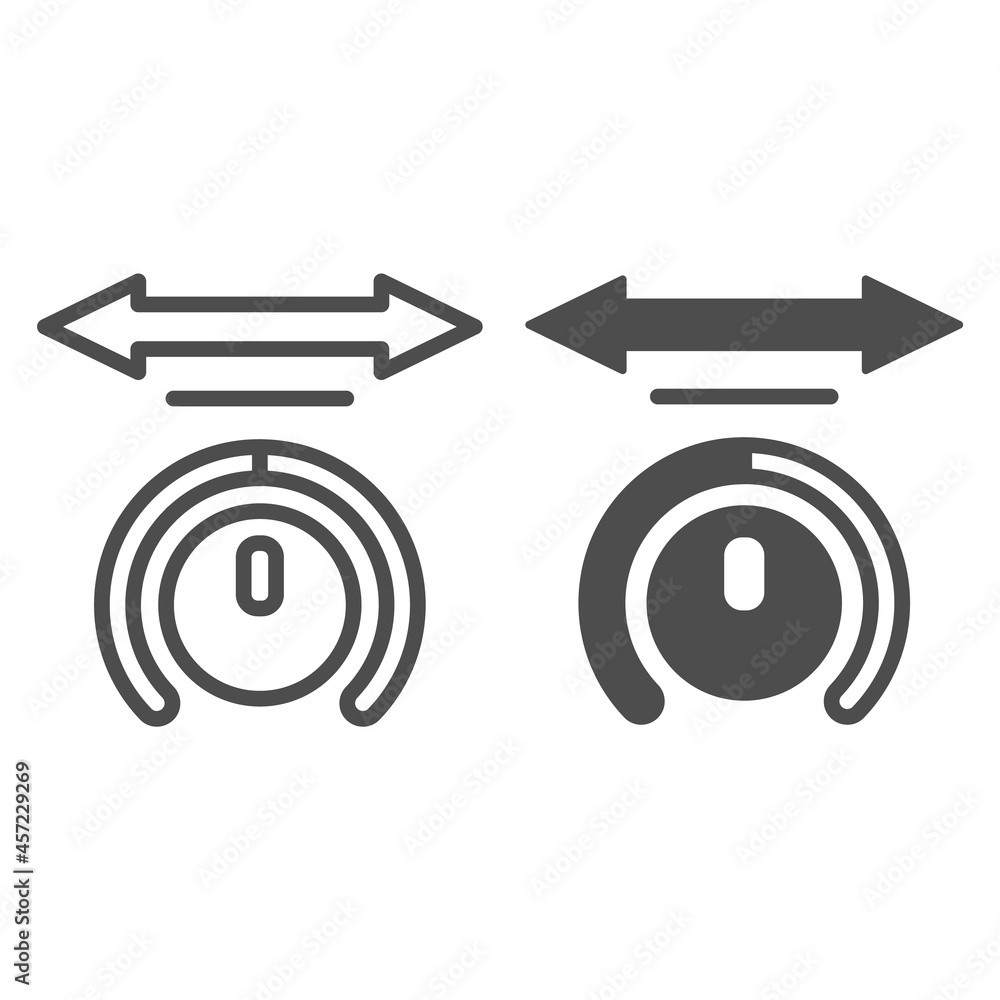 sound balance with arrow line and solid icon, sound design concept, audio volume balance vector sign on white background, outline style icon for mobile concept and web design. Vector graphics. sound balance with arrow line and solid icon, sound design concept, audio volume balance vector sign on white background, outline style icon for mobile concept and web design. Vector graphics.