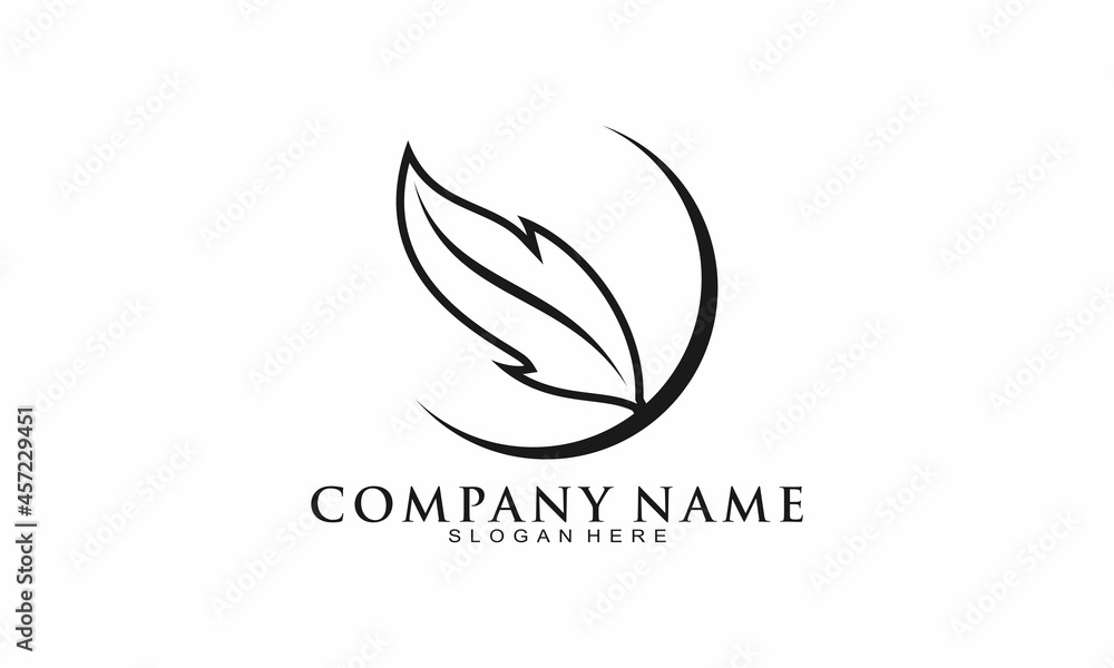 Leaf simple vector logo Leaf simple vector logo