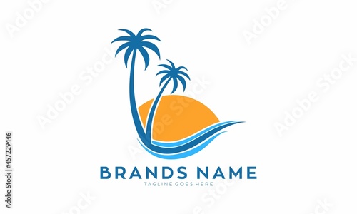 Holiday beach vector logo