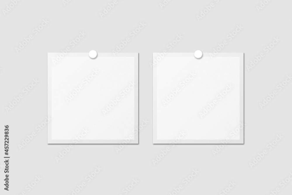 Blank Polaroid For Photo Frame Mockup. 3D Render. Blank Polaroid For Photo Frame Mockup. 3D Render.