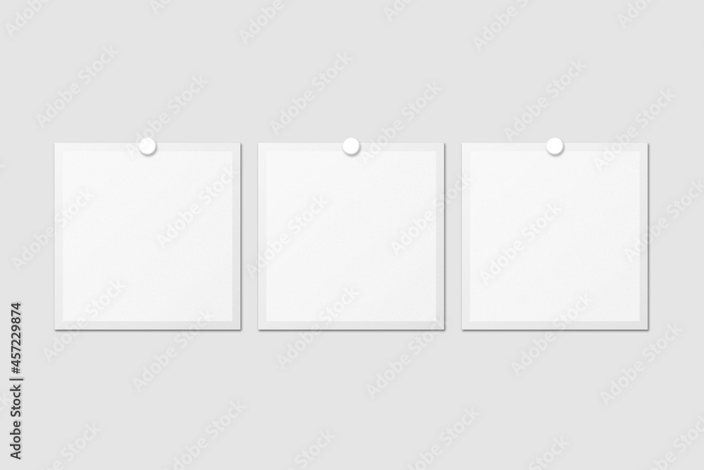 Blank Polaroid For Photo Frame Mockup. 3D Render. Blank Polaroid For Photo Frame Mockup. 3D Render.