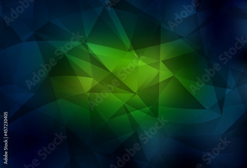 Dark Green, Yellow vector low poly background.