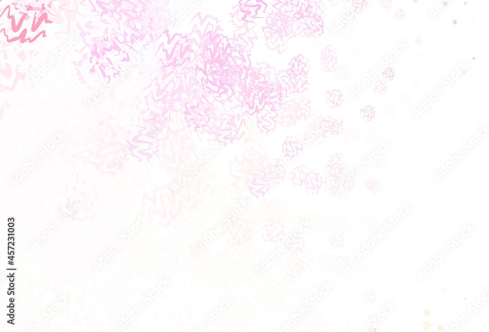 Light Pink, Yellow vector layout with curved lines.