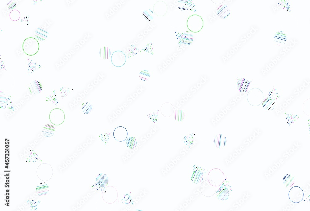 Light Multicolor vector texture with triangular style with circles.