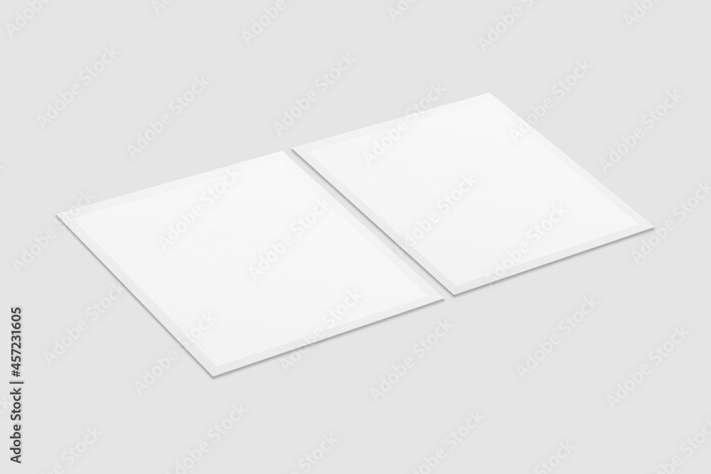 Blank Polaroid For Photo Frame Mockup. 3D Render. Blank Polaroid For Photo Frame Mockup. 3D Render.