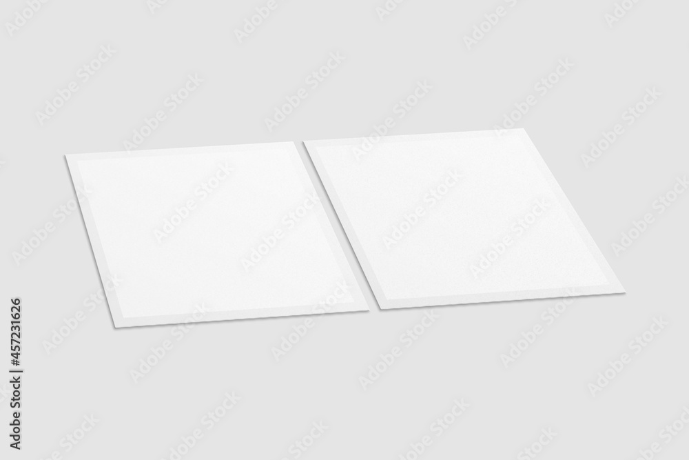 Blank Polaroid For Photo Frame Mockup. 3D Render. Blank Polaroid For Photo Frame Mockup. 3D Render.