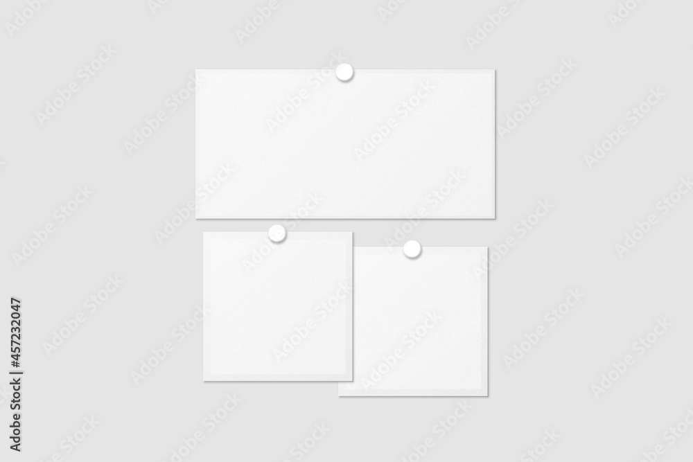 Blank Polaroid For Photo Frame Mockup. 3D Render. Blank Polaroid For Photo Frame Mockup. 3D Render.