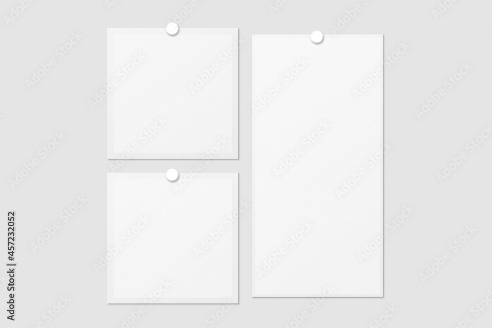 Blank Polaroid For Photo Frame Mockup. 3D Render. Blank Polaroid For Photo Frame Mockup. 3D Render.