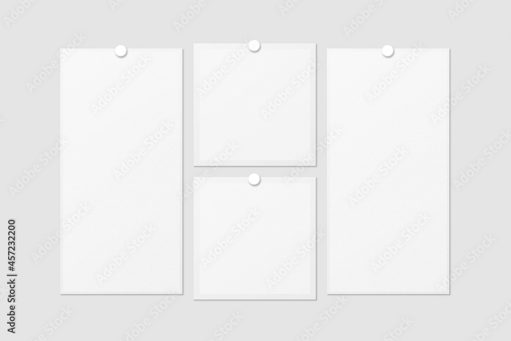 Blank Polaroid For Photo Frame Mockup. 3D Render. Blank Polaroid For Photo Frame Mockup. 3D Render.