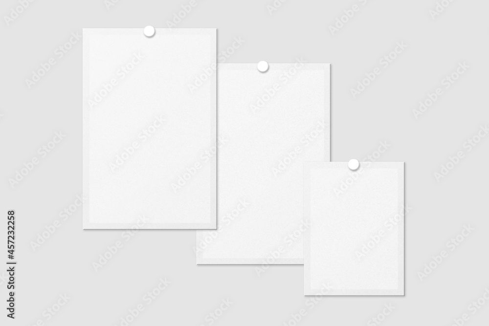 Blank Polaroid For Photo Frame Mockup. 3D Render. Blank Polaroid For Photo Frame Mockup. 3D Render.