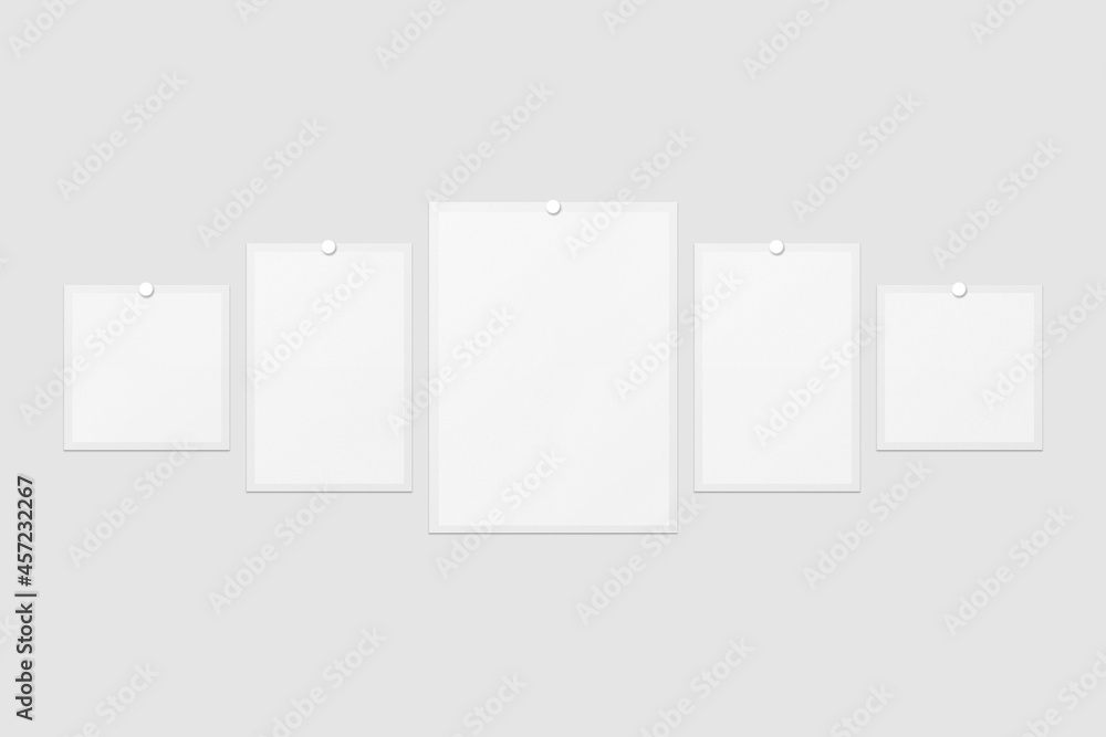 Blank Polaroid For Photo Frame Mockup. 3D Render. Blank Polaroid For Photo Frame Mockup. 3D Render.