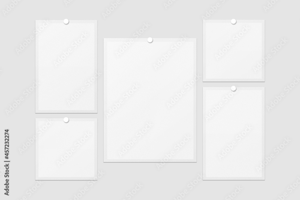 Blank Polaroid For Photo Frame Mockup. 3D Render. Blank Polaroid For Photo Frame Mockup. 3D Render.