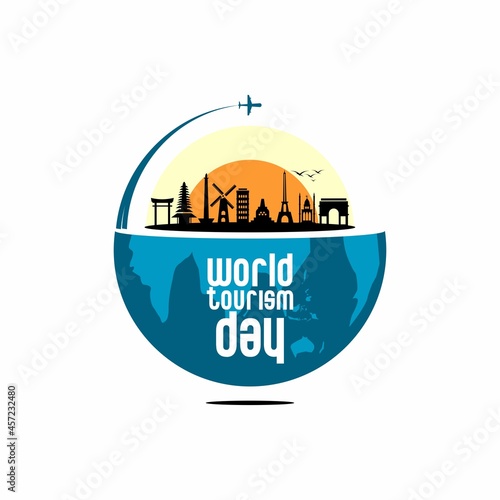 vector illustration of tourism icon in the world tourism day
