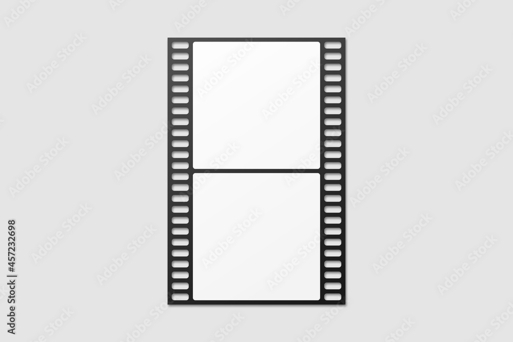 Black Film Strip For Photo Mockup. 3D Render. Black Film Strip For Photo Mockup. 3D Render.