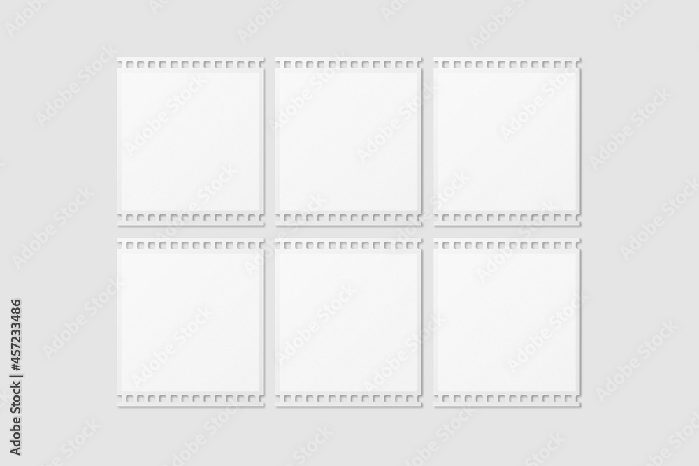 White Film Strip For Photo Mockup. 3D Render. White Film Strip For Photo Mockup. 3D Render.