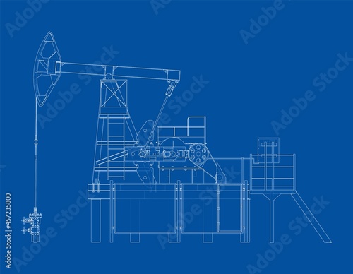 Industrial equipment for oil extraction. Vector