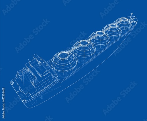 Large gas tanker or LNG carrier. Vector