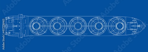Large gas tanker or LNG carrier. Vector
