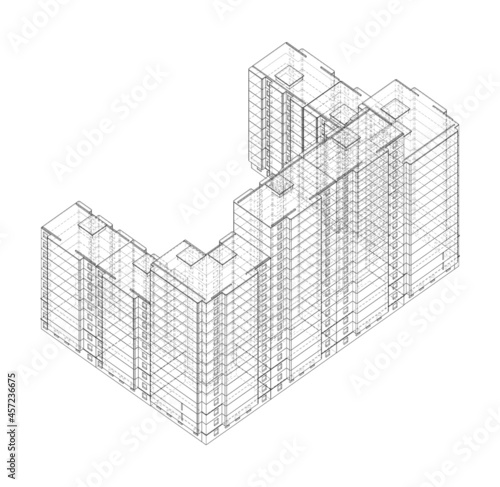Vector multi-storey residential building