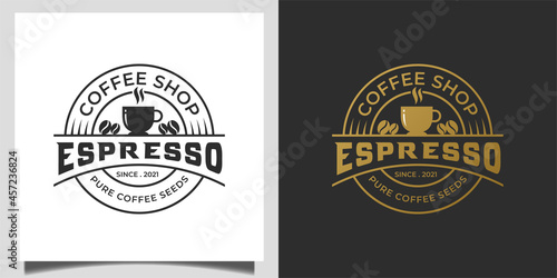 Vintage retro logos and classic coffee shop badge emblem style design