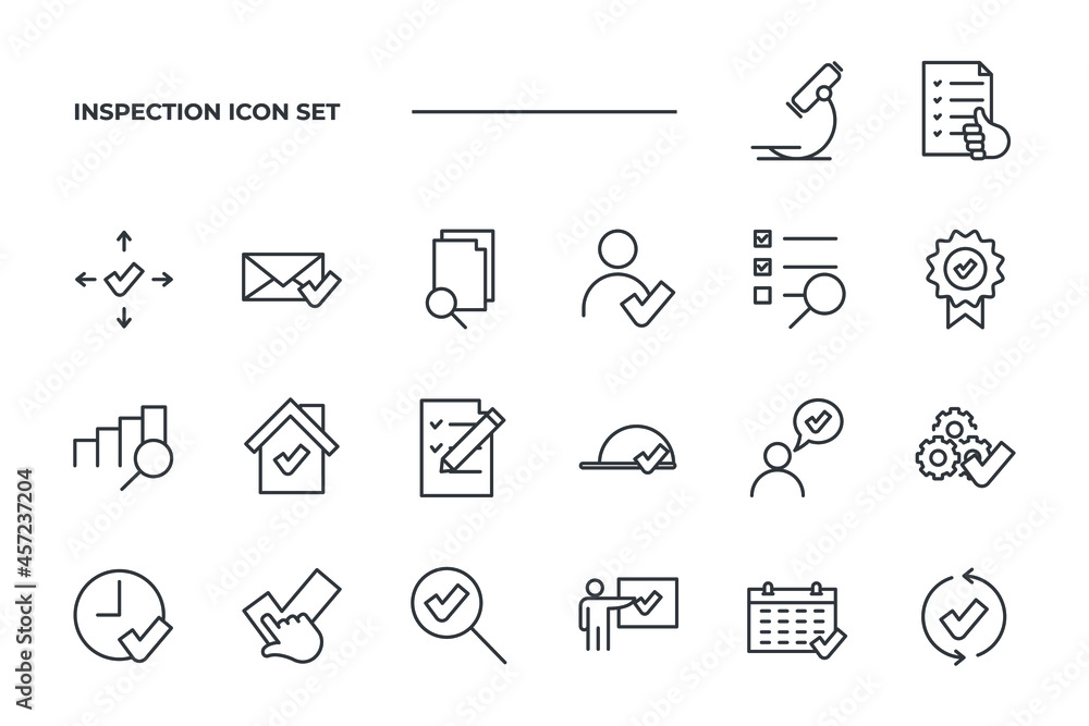 Inspection set icon, isolated Inspection set sign icon, vector illustration Inspection set icon, isolated Inspection set sign icon, vector illustration