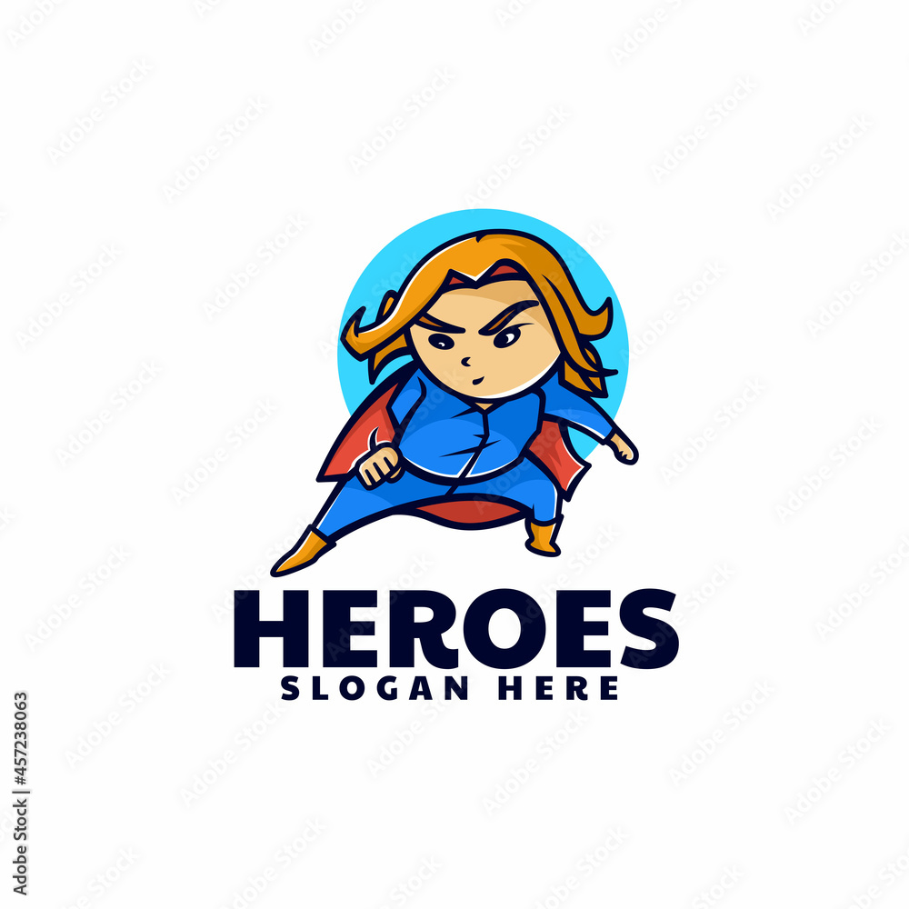 Vector Logo Illustration Hero Mascot Cartoon Style. Vector Logo Illustration Hero Mascot Cartoon Style.