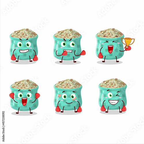 A sporty dried rosemary boxing athlete cartoon mascot design