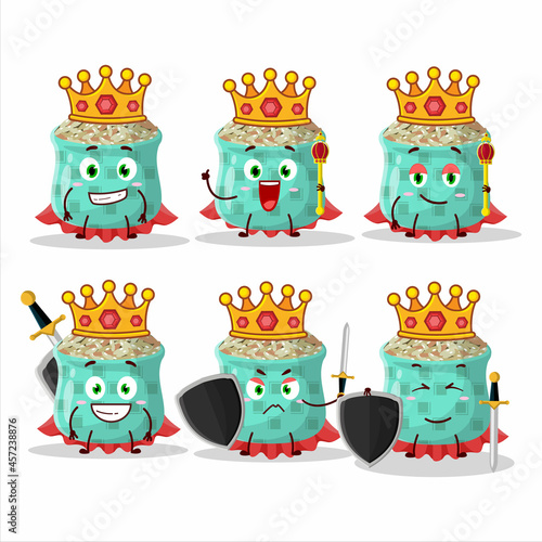 A Charismatic King dried rosemary cartoon character wearing a gold crown