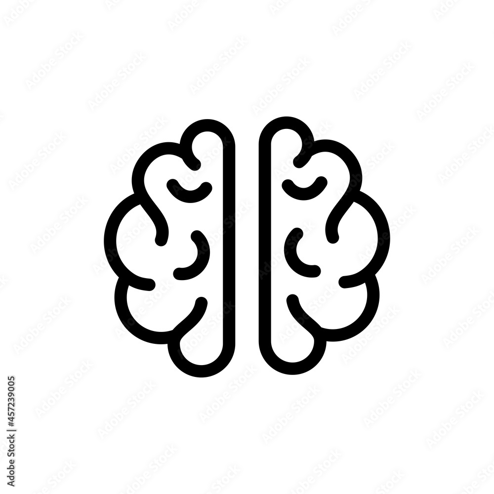 brain icon designed in a line style brain icon designed in a line style