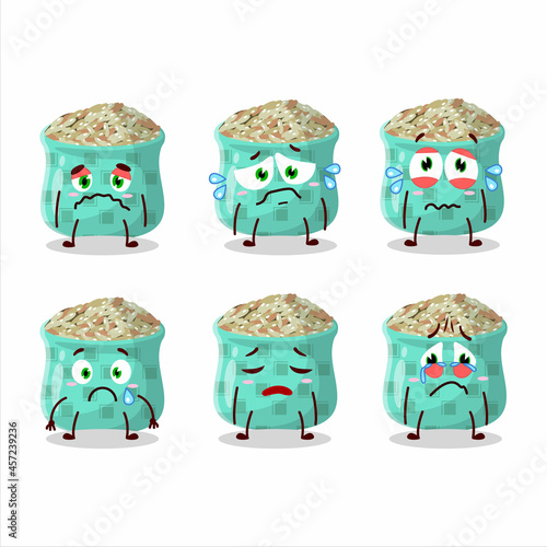 Dried rosemary cartoon character with sad expression
