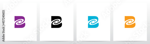 Swirl Vortex On Letter Logo Design B