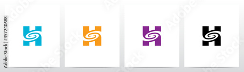 Swirl Vortex On Letter Logo Design H