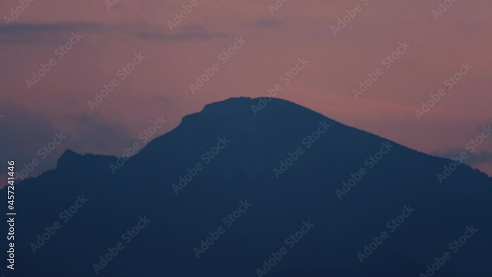 Static shot of a mountain after sunset Static shot of a mountain after sunset