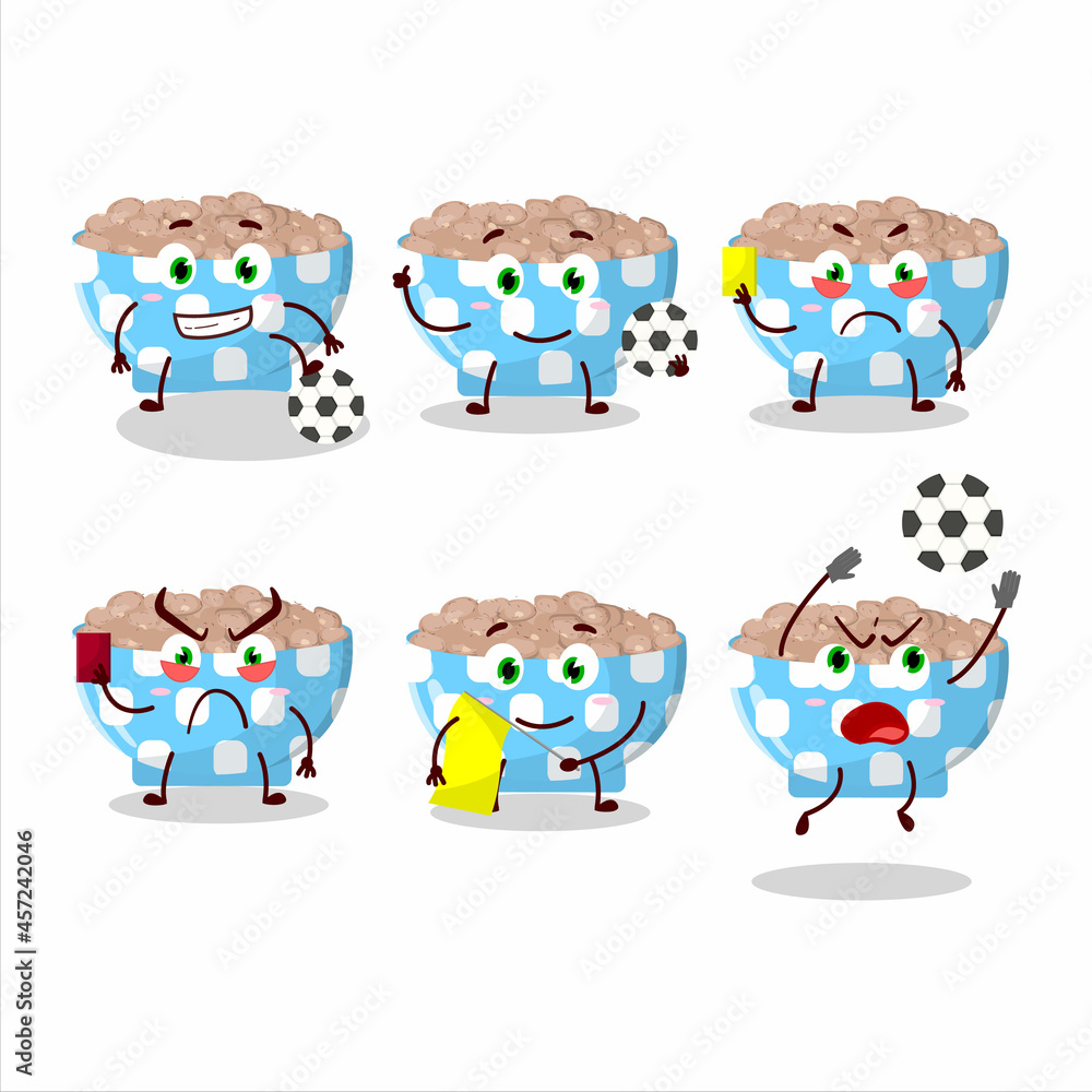 Pinto beans cartoon character working as a Football referee Pinto beans cartoon character working as a Football referee