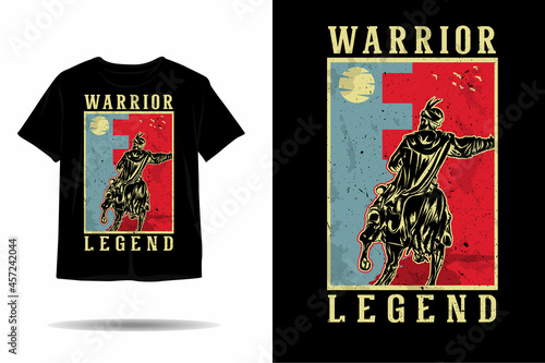Canvas Print Warrior legend silhouette t shirt design