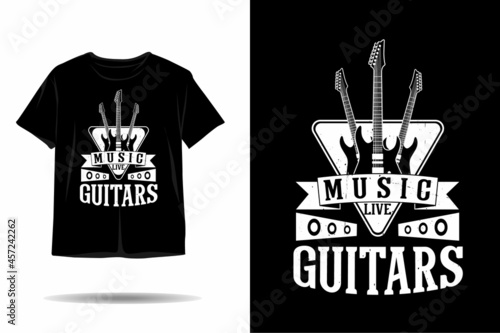 Guitars music silhouette t shirt design