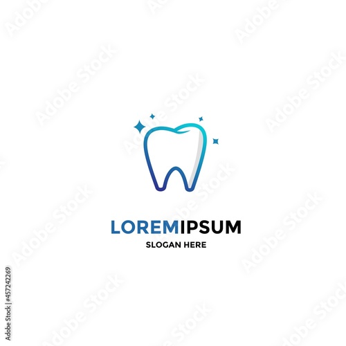 Simple dental logo design with line concept modern, dental clinic logo design icon template