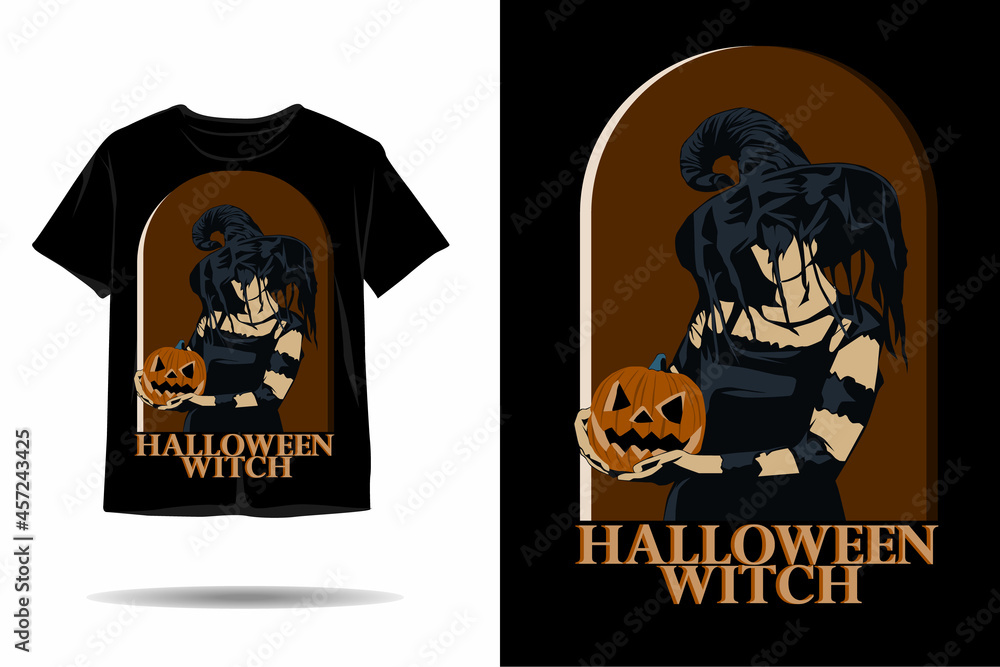 Halloween witch silhouette t shirt design