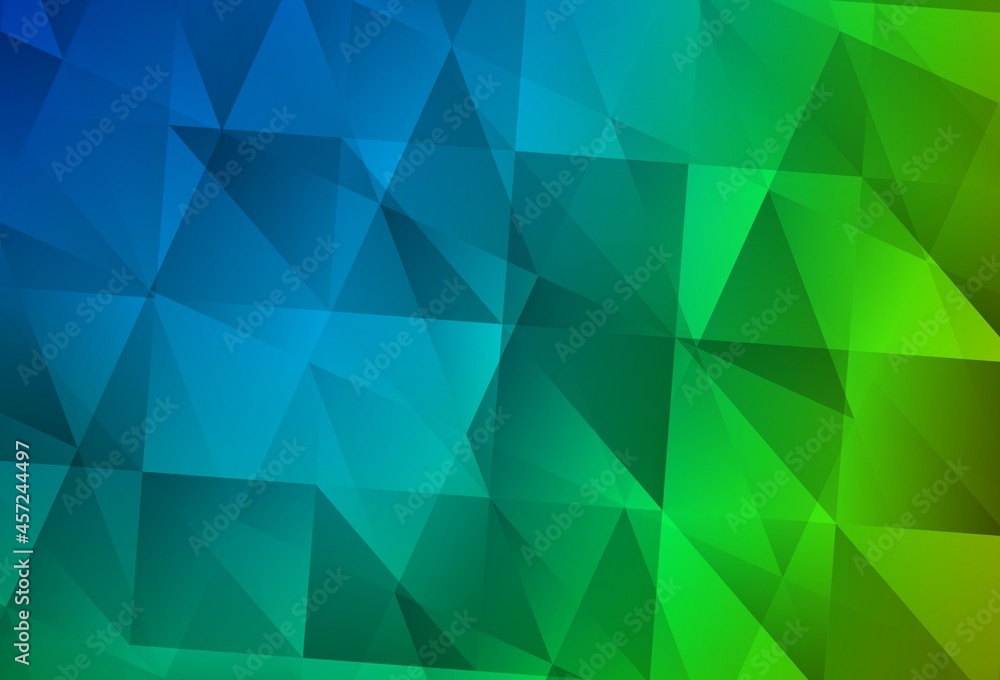 Light Blue, Green vector gradient triangles texture.