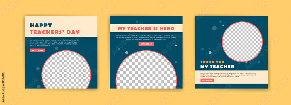 Social media post template for World Teachers Day. Social media post template for World Teachers Day.